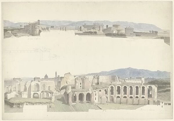 S. Giovanni E Paolo, The Villa Mattei and the Imperial Palaces, c.1809-c.1812. Creator: Josephus Augustus Knip