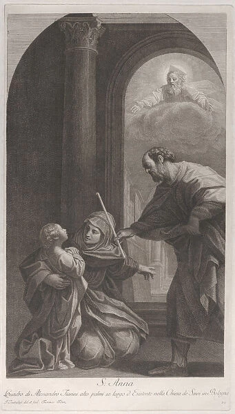 Saint Anne kneeling holding the Virgin... 1760-1800. Creator: Giuliano Traballesi