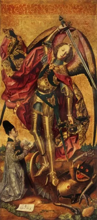 Framed Print : Saint Michael Triumphs over the Devil Print, 1468 Framed Print : Saint Michael Triumphs over the Devil Print, 1468