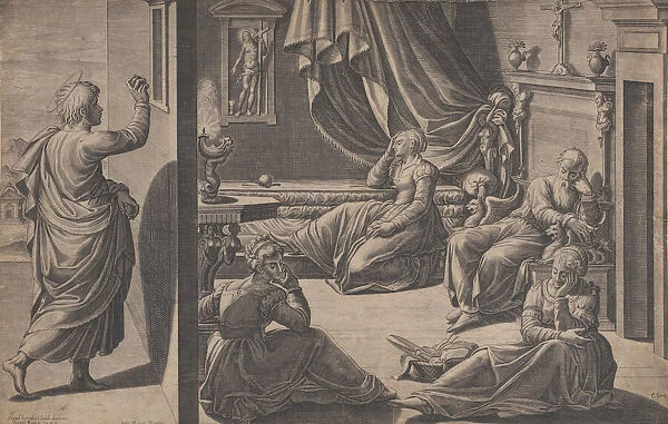 Saint Nicholas of Bari and the Three Poor Girls, 1587. Creator: Cristofano Cartaro