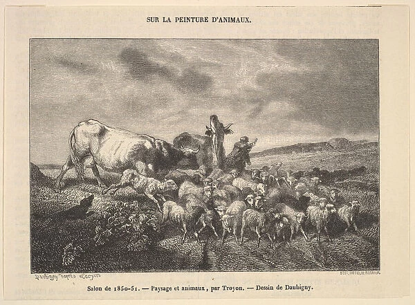 Salon de 1850-51; Paysage et Animaux, par Troyon, 1850-51