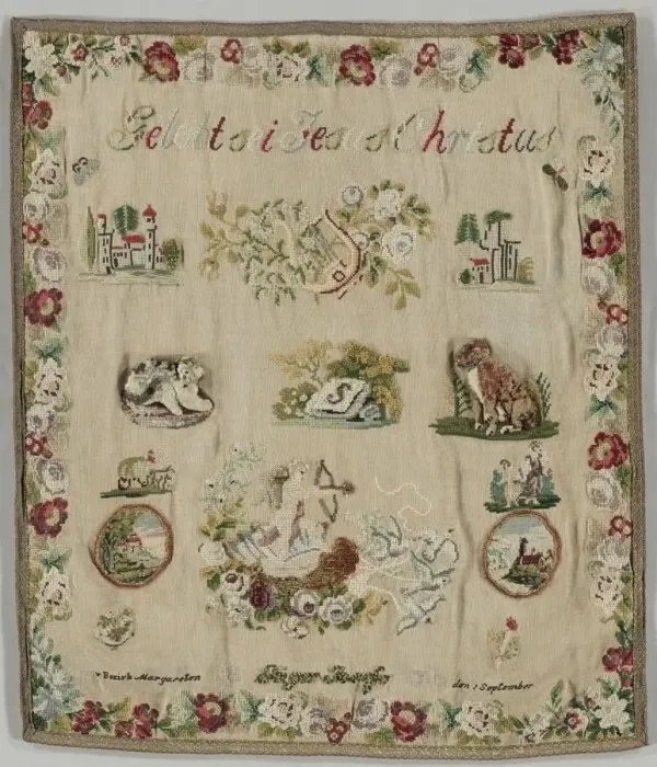 Framed Print : 1870 Sampler Print Framed Print : 1870 Sampler Print