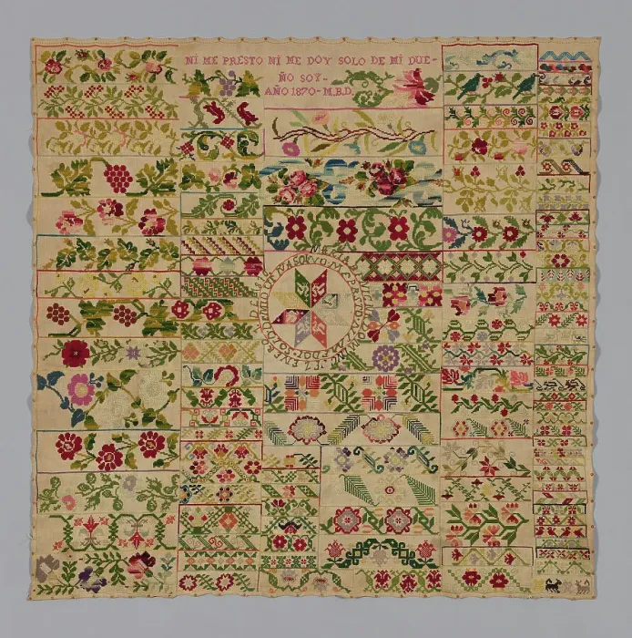 Framed Print : Print of Sampler, Mexico, 1870 Framed Print : Print of Sampler, Mexico, 1870