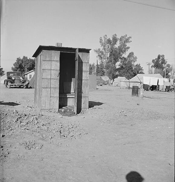 Sanitary facilities in camp of carrot pullers, near Holtville, Imperial Valley, California, 1939. Creator: Dorothea Lange