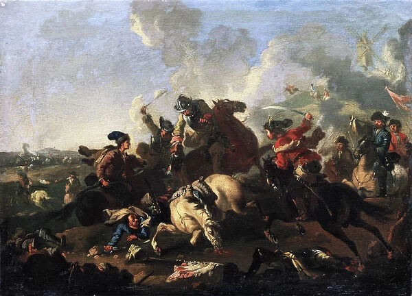 Scene from the battle of Poltava. Artist: Kotzebue, Alexander von (1815-1889)