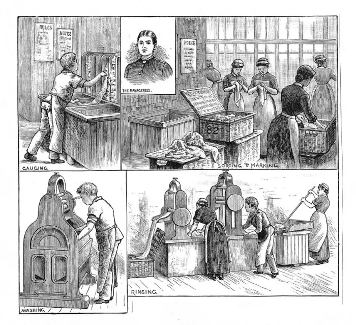 Framed Print : Scenes in a Laundry Print, 1884 Framed Print : Scenes in a Laundry Print, 1884