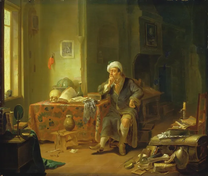 Framed Print : A Scholar in his Study Print, 1754 Framed Print : A Scholar in his Study Print, 1754