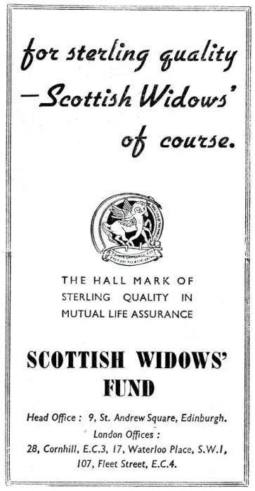 Framed Print : Scottish Widows Fund, 1938 Print