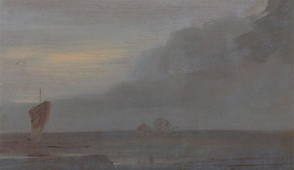 Seapiece with Boats: Evening; Seascape with Boats, Evening, ca. 1815. Creator: Unknown