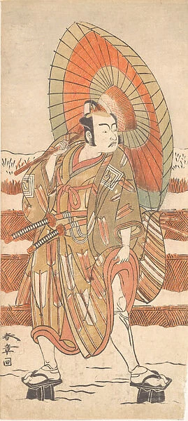 The Second Ichikawa Yaozo as a Samurai Standing in the Snow, probably 1774. Creator: Shunsho