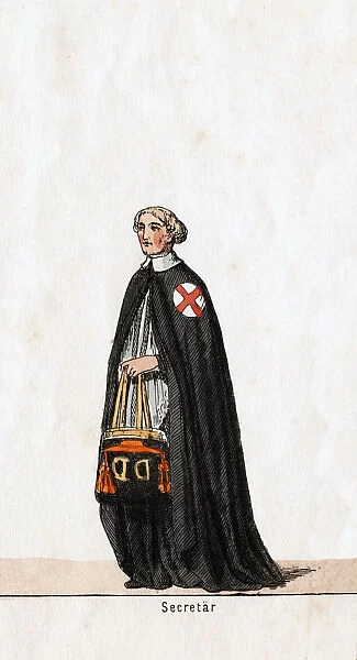Secretary, costume design for Shakespeares play, Henry VIII, 19th century