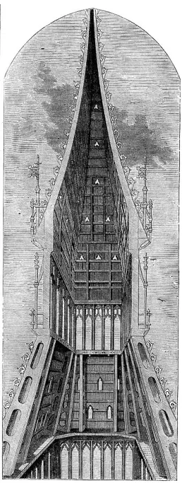 Framed Print : Sectional View of the Clock Tower Print Framed Print : Sectional View of the Clock Tower Print
