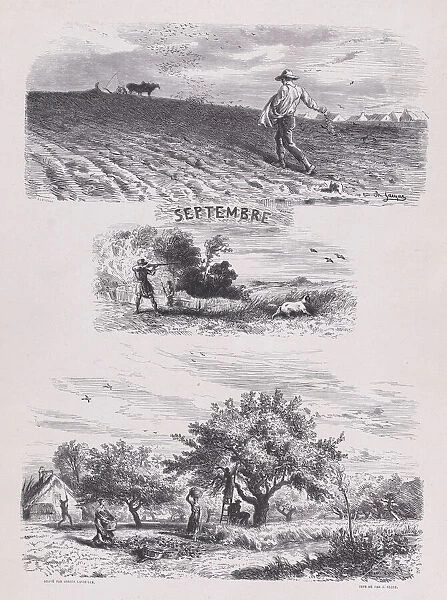 September from Album of Rustic Subjects, 1859. Creator: Jacques-Adrien Lavieille