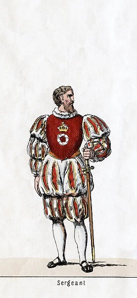 Sergeant, costume design for Shakespeares play, Henry VIII, 19th century