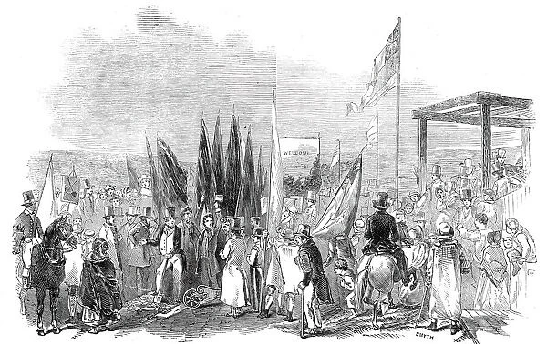Sir Robert Peel raising the first turf of the Trent Valley Railway, 1845
