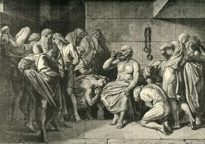 Framed Print : Socrates Drinking the Hemlock Print, 1890 Framed Print : Socrates Drinking the Hemlock Print, 1890