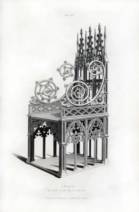 Framed Print : Solid silver throne print, 1843 Framed Print : Solid silver throne print, 1843