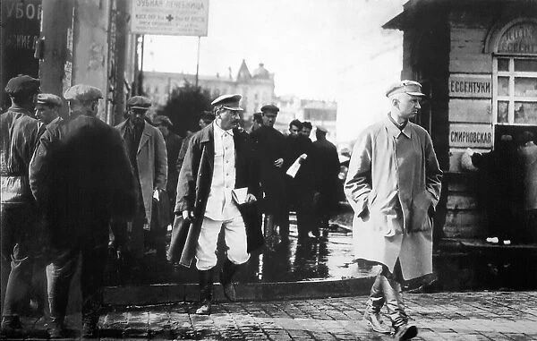 Soviet leader Joseph Stalin escorted by GRU secret agents, late 1920s