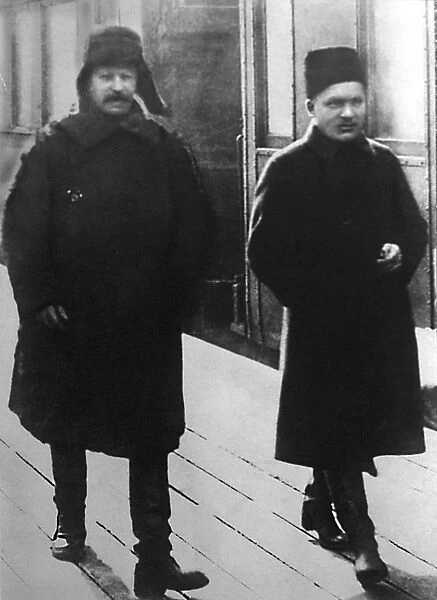 Soviet leaders Joseph Stalin and Sergei Kirov, Moscow, USSR, 1928