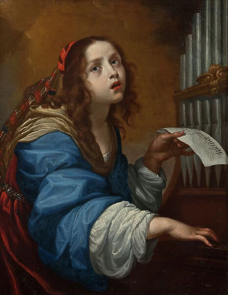 St Cecilia Playing the Organ, mid-17th-early 18th century. Creator: Onorio Marinari