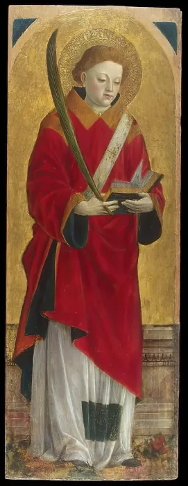 Framed Print : St Stephen Polyptych Print, 1450 by Vincenzo Foppa Framed Print : St Stephen Polyptych Print, 1450 by Vincenzo Foppa