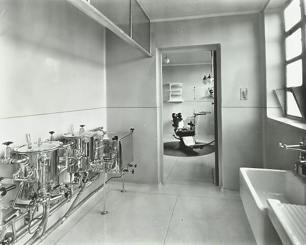 Sterilizing and dental theatre, Saint Ebbas Hospital, Surrey, 1938