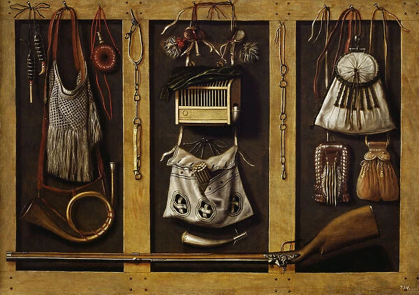 Still-Life with Hunting Equipment, c. 1660. Creator: Leemans, Johannes, (Workshop)