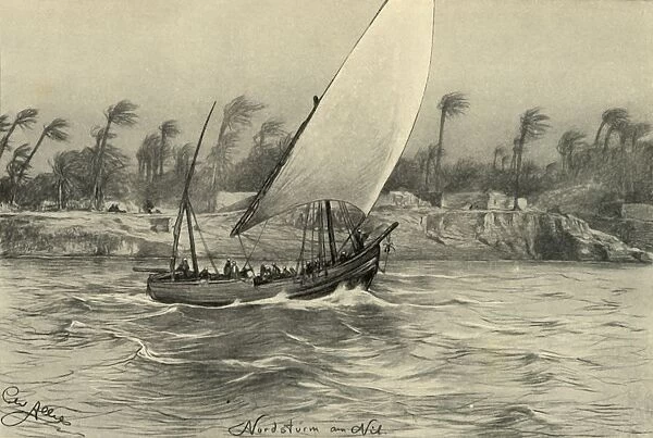 Storm from the north on the River Nile, Egypt, 1898. Creator: Christian Wilhelm Allers