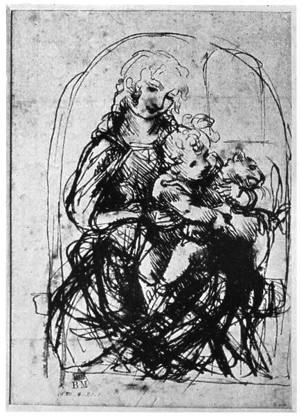 Studies for a Madonna Del Gatto, 15th century (1930). Artist: Leonardo da Vinci