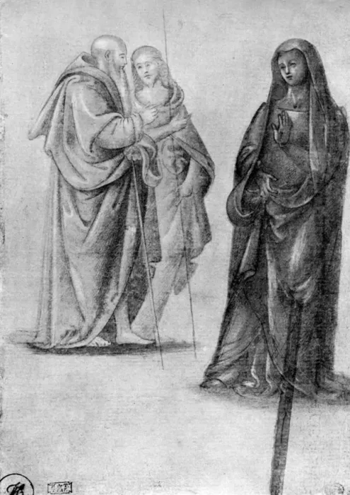 Framed Print : Print of Studies of saints, attributed to Orcagna Framed Print : Print of Studies of saints, attributed to Orcagna