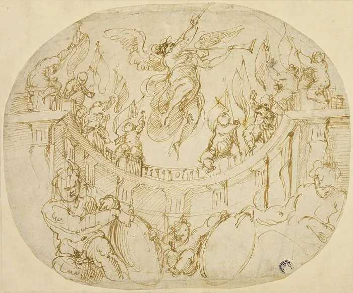 Framed Print : Giorgio Vasari Study for Allegory Print