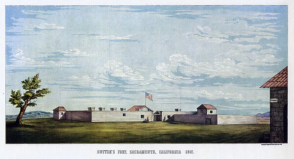Sutters Fort, Sacramento, California, 1847 (1937). Artist: Snyder