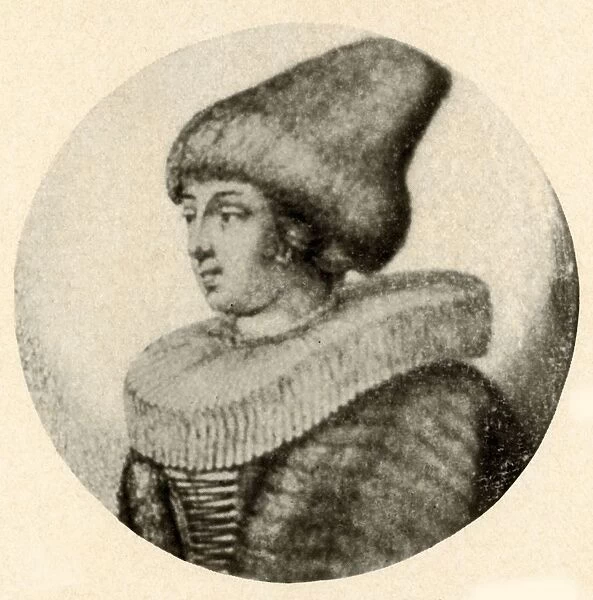A Swedish lady in pointed fur cap and ruff, 1640, (1937). Creator: Unknown
