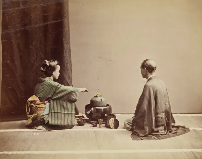 Framed Print : Tea Ceremony Print, c1885 Framed Print : Tea Ceremony Print, c1885