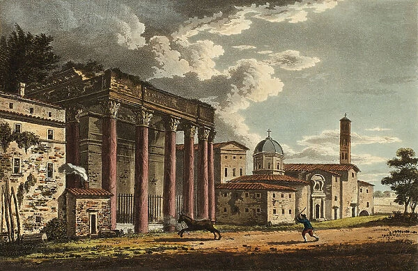 Temple of Antoninus and Faustina, plate thirty-six from the Ruins of Rome