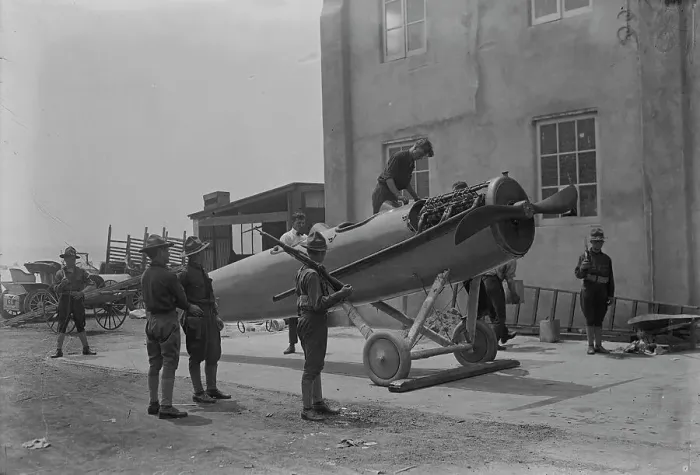 Framed Print : Aeroplane Testing Print, circa 1915-1920