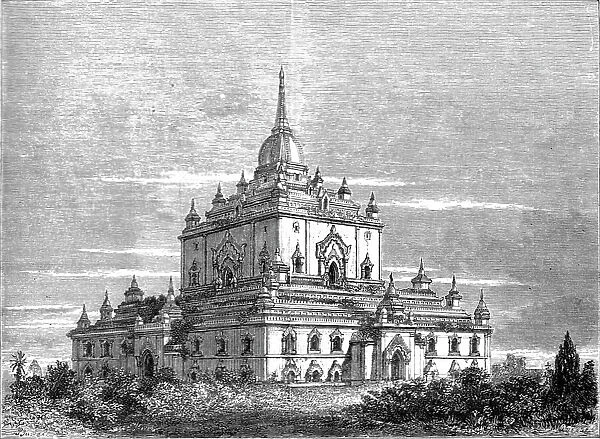 Thapinyu Pagoda, at Pagan; English mission to Mandalay, 1875. Creator: Unknown