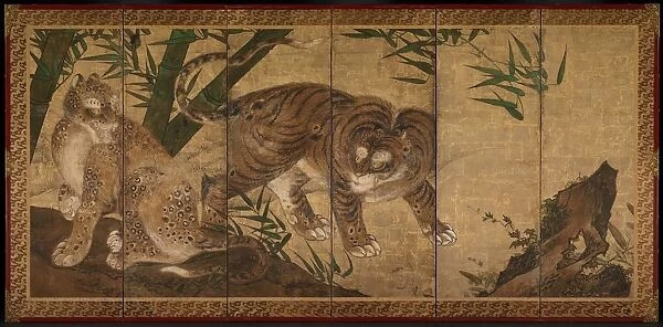 Tiger and Leopard, 1668. Creator: Sekkei Yamaguchi (Japanese, 1644-1732)