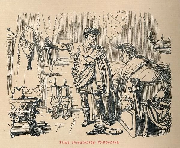 Titus threatening Pomponius, 1852. Artist: John Leech