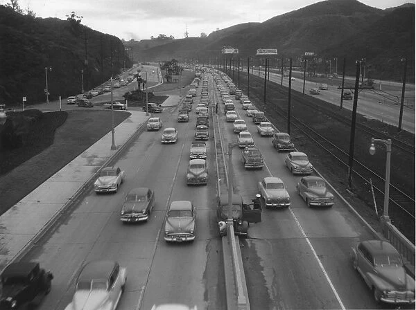 Traffic on American highway in the 1950 s. Creator: Unknown