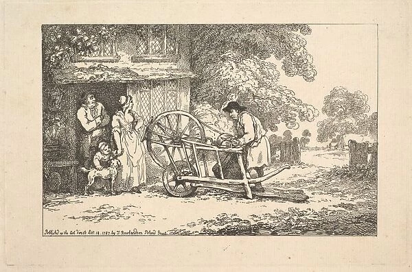 A Travelling Knife-grinder at a Cottage Door, 1787. Creator: Thomas Rowlandson