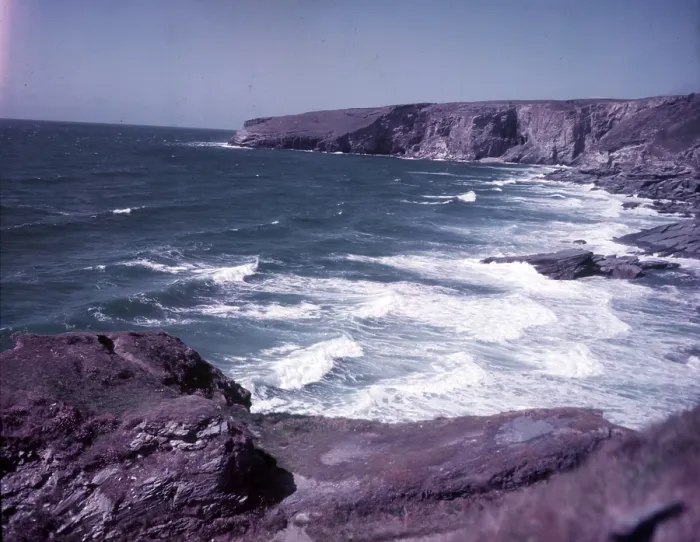 Framed Print : Trebarwith Strand Print, c1955