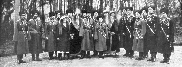 Tsar Nicholas II of Russia and his family before abdication, 1917