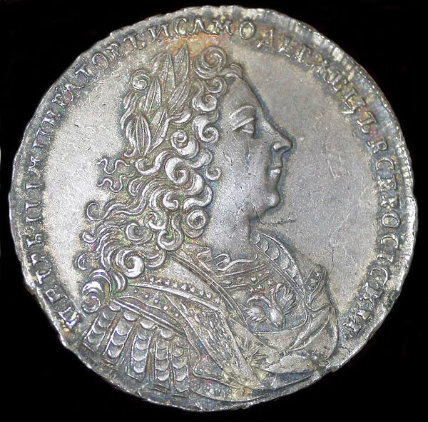 Tsar Peter II of Russia. Silver ruble of 1728, 1728. Artist: Numismatic, Russian coins
