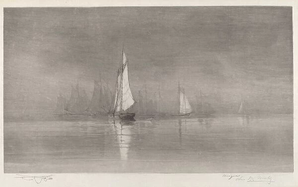 Untitled (Harbor Scene with Sailboats), c. 1900. Creator