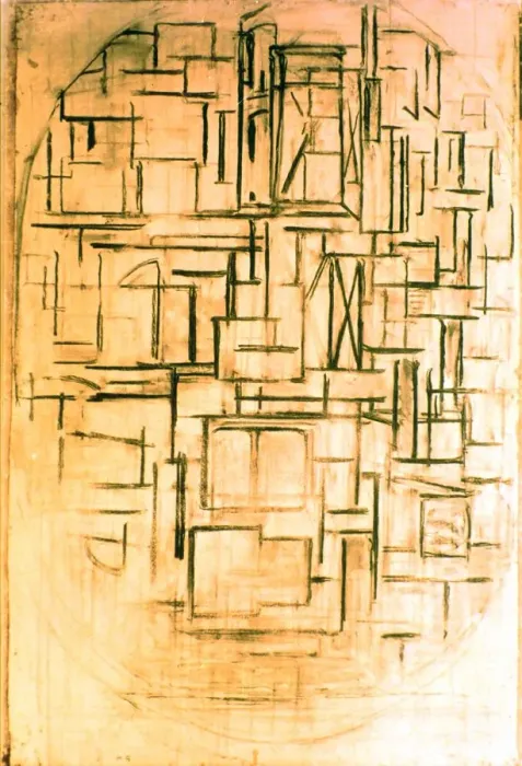 Framed Print : Piet Mondrian's Untitled Oval Composition 1914 Print Framed Print : Piet Mondrian's Untitled Oval Composition 1914 Print