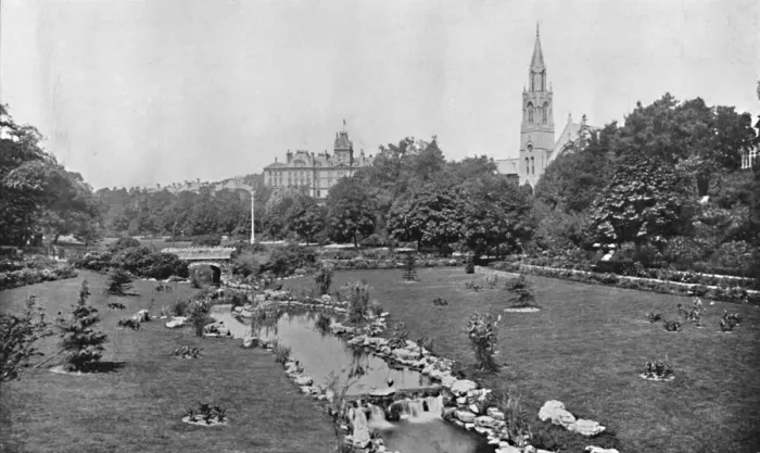 Framed Print : Print of The Upper Gardens, c1910 Framed Print : Print of The Upper Gardens, c1910