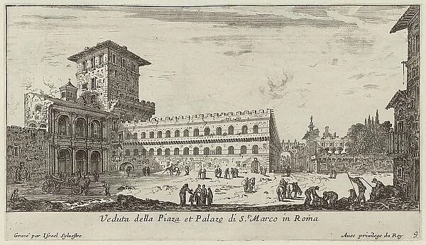 Veduta della Piaza et Palazo di St. Marco in Roma, 1640-1660. Creator: Israel Silvestre