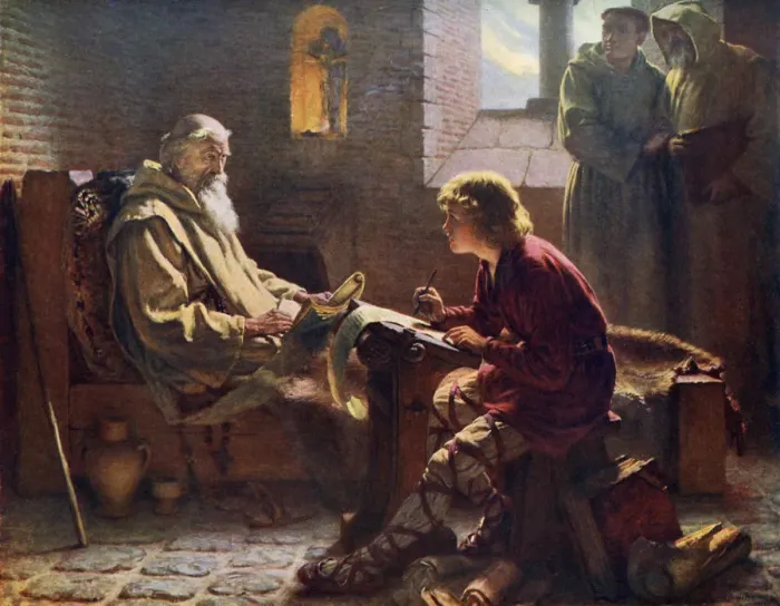 Framed Print : The Venerable Bede Translating the Last Chapter of St John, 1926 Print Framed Print : The Venerable Bede Translating the Last Chapter of St John, 1926 Print