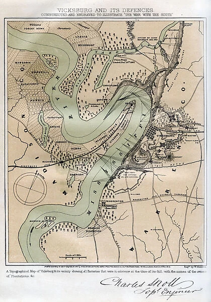 Vicksburg, Mississippi, and its defences, 1862-1867. Artist: W Kemble